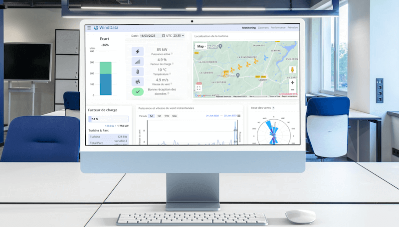Logiciel de surveillance en ligne de l'éolienne avec alarmes SCADA